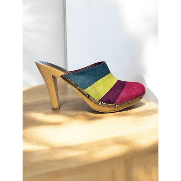 Y2K Coach P614 Katy Suede Striped Mule Size 8B - Picture 2 of 12